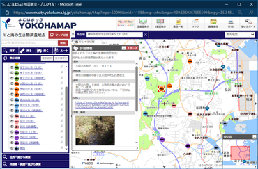 川と海の生き物調査地点マップイメージ