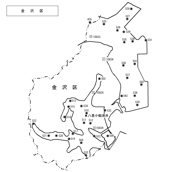 金沢区水準点位置図