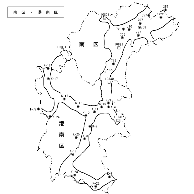 南区水準点位置図