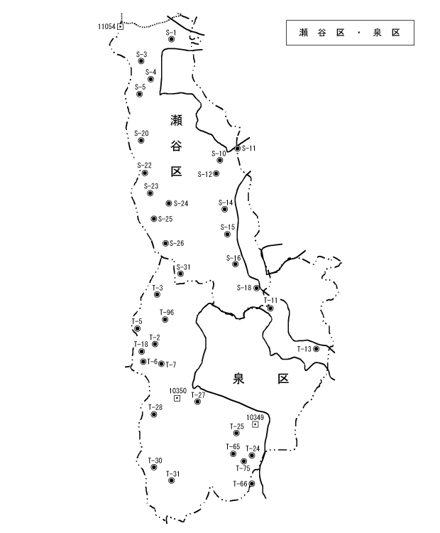 瀬谷区水準点位置図