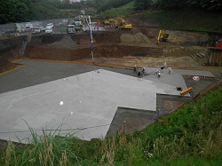 Placement of foundation concrete