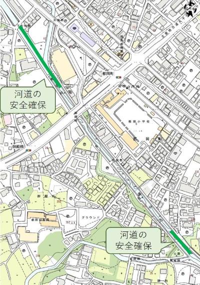 Location map around Shimo-Kawai Bridge