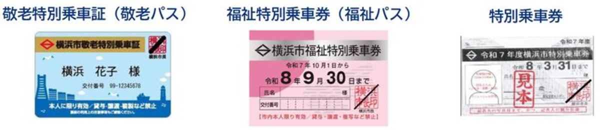 敬老パス・福祉パス・特別乗車券