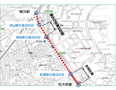 廃線区間　撤去位置図