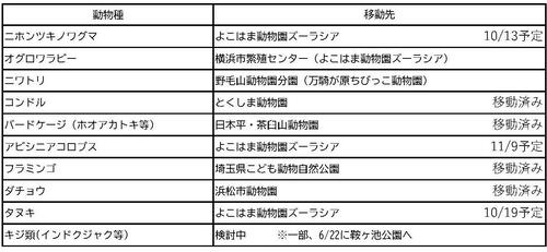 移動予定動物