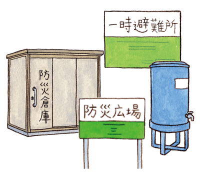 The image of "Disaster Prevention Equipment in the Town" is displayed.