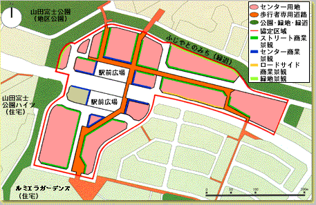 北山田駅前センター街づくり協定の区域の画像