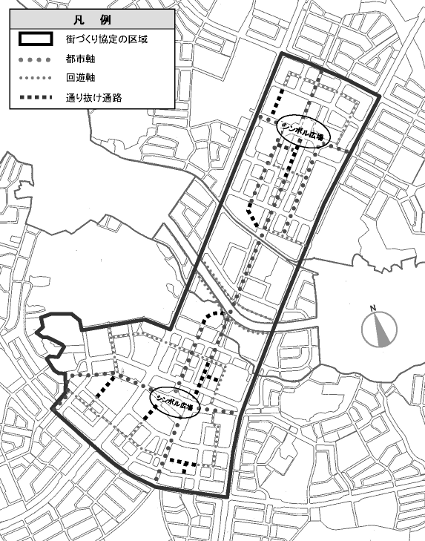 タウンセンター地区街づくり協定の区域の説明