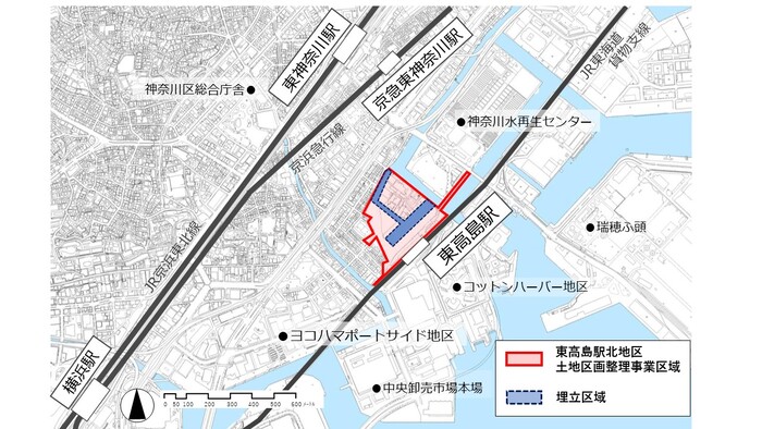 東高島駅北地区区域図