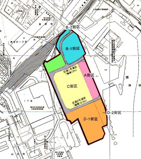 山内ふ頭周辺地区区域図