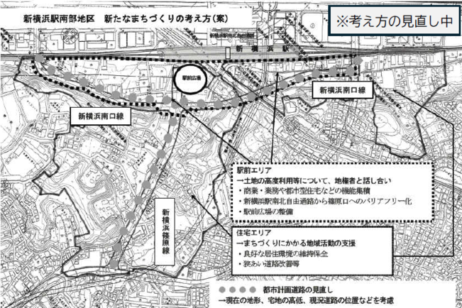 新横浜駅南部地区の新たなまちづくりの考え方(案）の画像