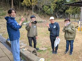 Students working in the field of Kazuhiro Sano's field