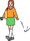 Illustration of a woman littering