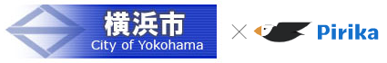 Logo thành phố Yokohama và logo Pirika.