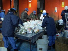 Photographs of garbage classification work