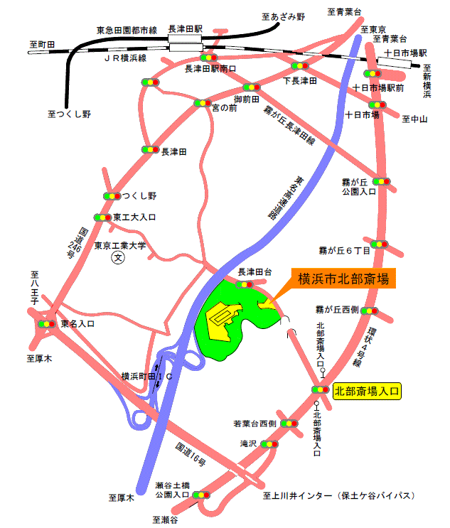 ภาพของแผนที่สถานที่จัดพิธีศพทิศเหนือ