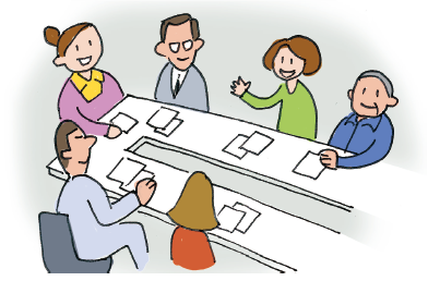 審議会での審議の様子のイメージイラスト