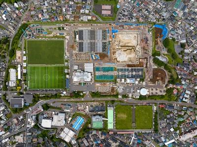 西谷浄水場の全体工事写真（令和７年６月）です。