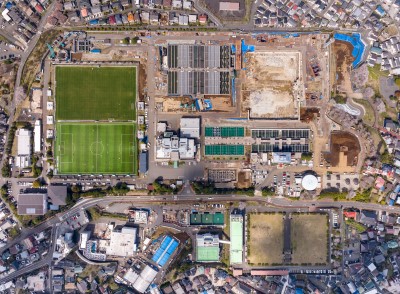 西谷浄水場の全体工事写真（令和７年４月）です。