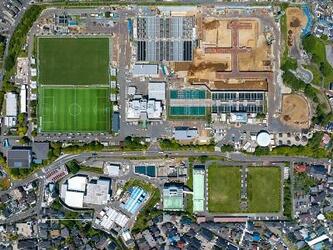 西谷浄水場の全体工事写真（令和８年４月）です。