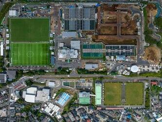 西谷浄水場の全体工事写真（令和８年８月）です。