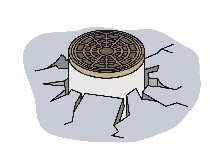 Do not approach areas where the ground has split