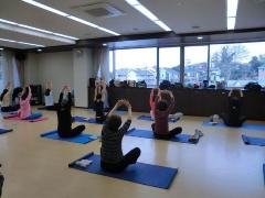 Exercise class at a community care plaza