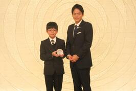 ）ピアノで全国1位になった平田陽人さんと面会しました