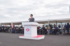 ）「横浜市消防操法技術訓練会消防団の部」の開会式でご挨拶をしました