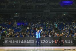 横浜ビー・コルセアーズのホストゲームでご挨拶をしました