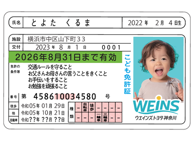 こども免許証のイメージ