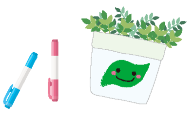 小鉢にお絵かき