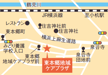 Bản đồ Trung tâm Chăm sóc Khu vực Higashihongo Thành phố Yokohama