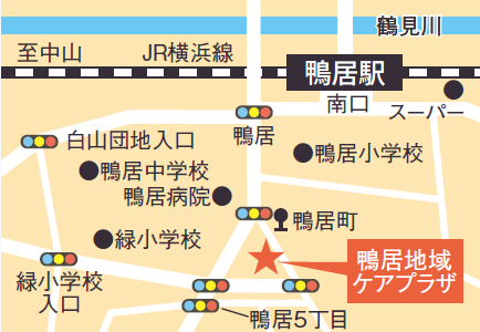 Yokohama City Kamoi Community Care Plaza Map