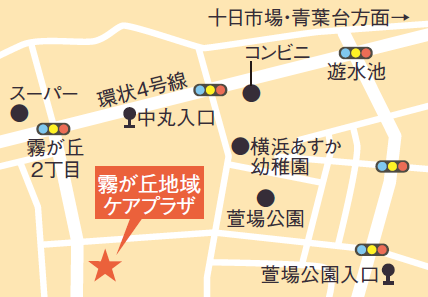 Bản đồ Trung tâm Chăm sóc Khu vực Kirigaoka Thành phố Yokohama