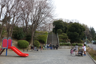 Plaza and playground equipment at Takeyama 2-chome Park