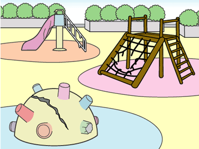 Image picture of broken park playground equipment