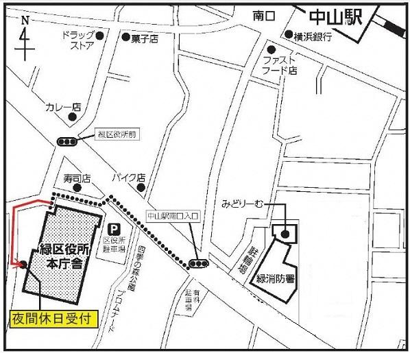 Guide map of ward office