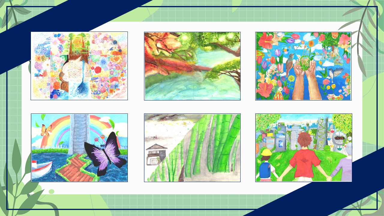 「市内中学生による絵画展」に応募いただいた緑区内中学生による作品