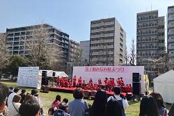 南中学校の和太鼓演奏の写真