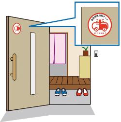 玄関扉内側へのシールの貼り方
