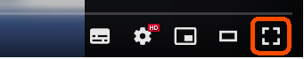 YouTubeの「全画面」のボタンです