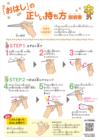 「おはし」の正しい持ち方説明書