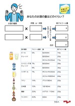 あなたのお酒の量はどのぐらいか計算する表