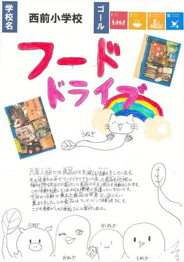 14_西前小_パネル3「フードドライブ」（6年2組）