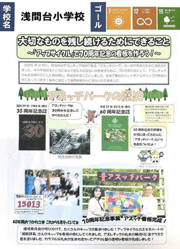 アップサイクルで７０周年記念の看板を作ろう