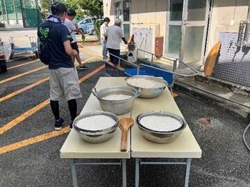 炊き出し訓練（軽井沢中学校） 