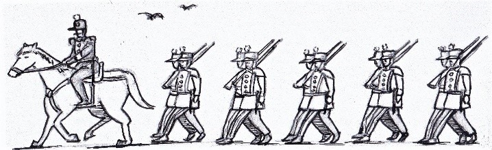 ภาพของการเดินขบวนของทหาร British troops สถานี