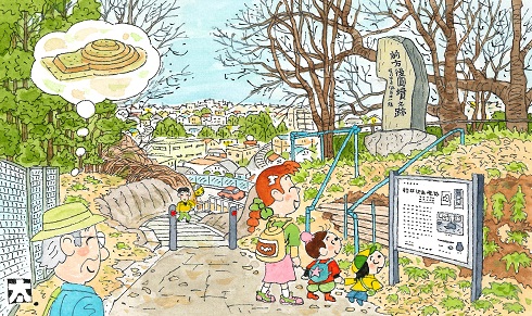 Ilustração do Karuizawa rastro de tumba antigo