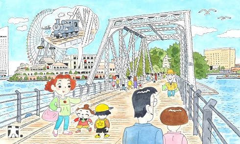 Ilustração do passeio de Kisha-Michi